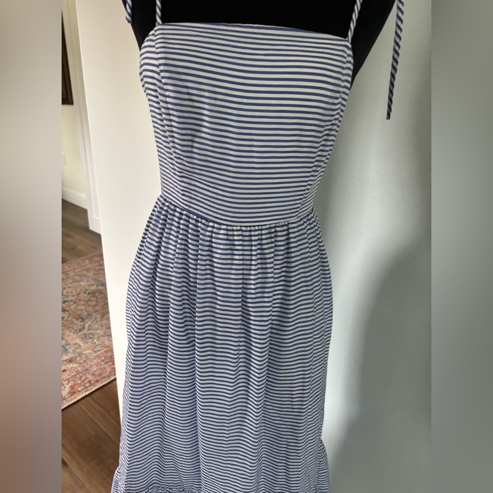 Gianni Bini maxi/midi sundress blue & white stripe sz 0 coastal grand millennial - Picture 3 of 7